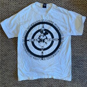 Hanes White Graphic Tee with Black Design
